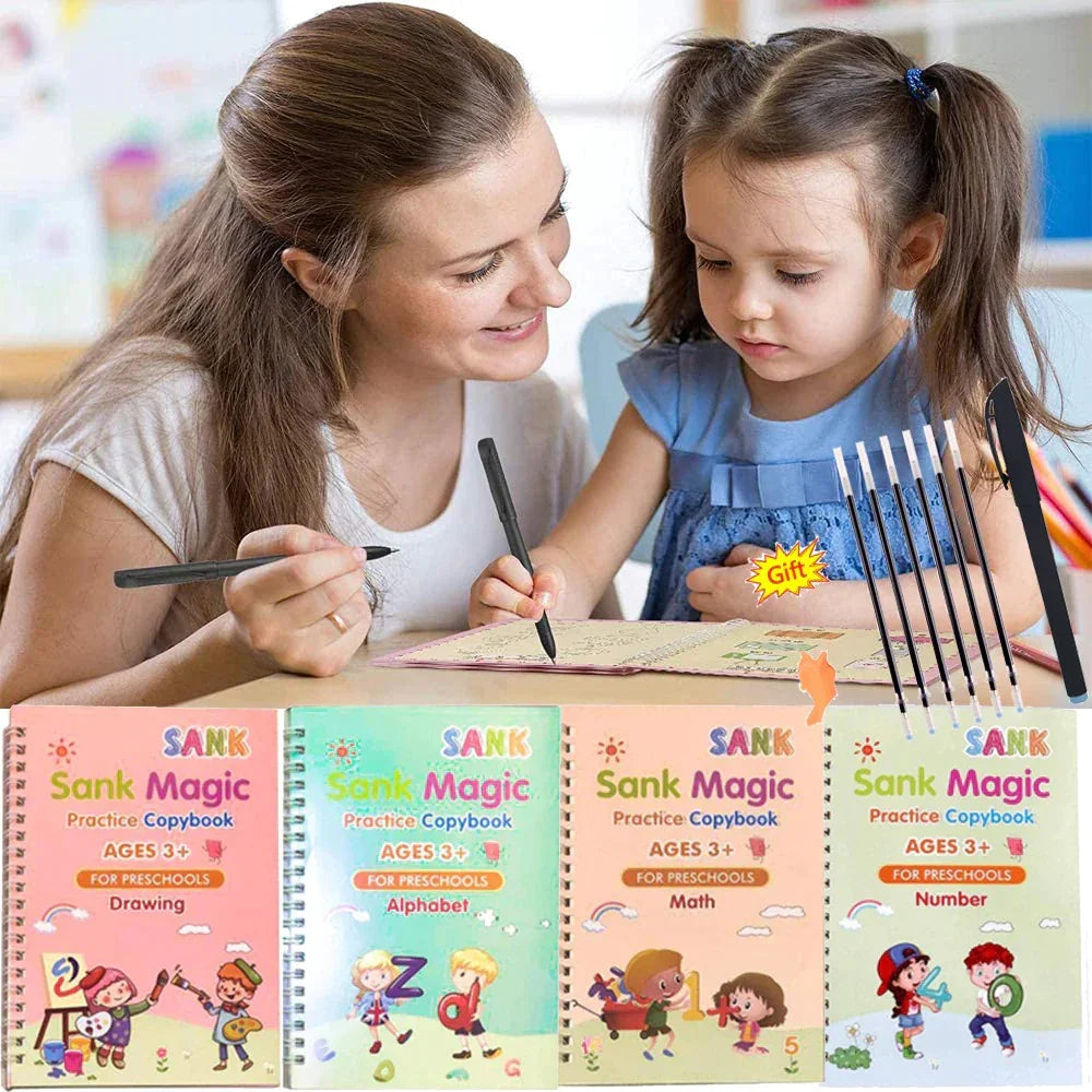 SET DE 8 CUADERNOS MÁGICOS MONTESSORI ESPAÑOL E INGLES Magic Book®