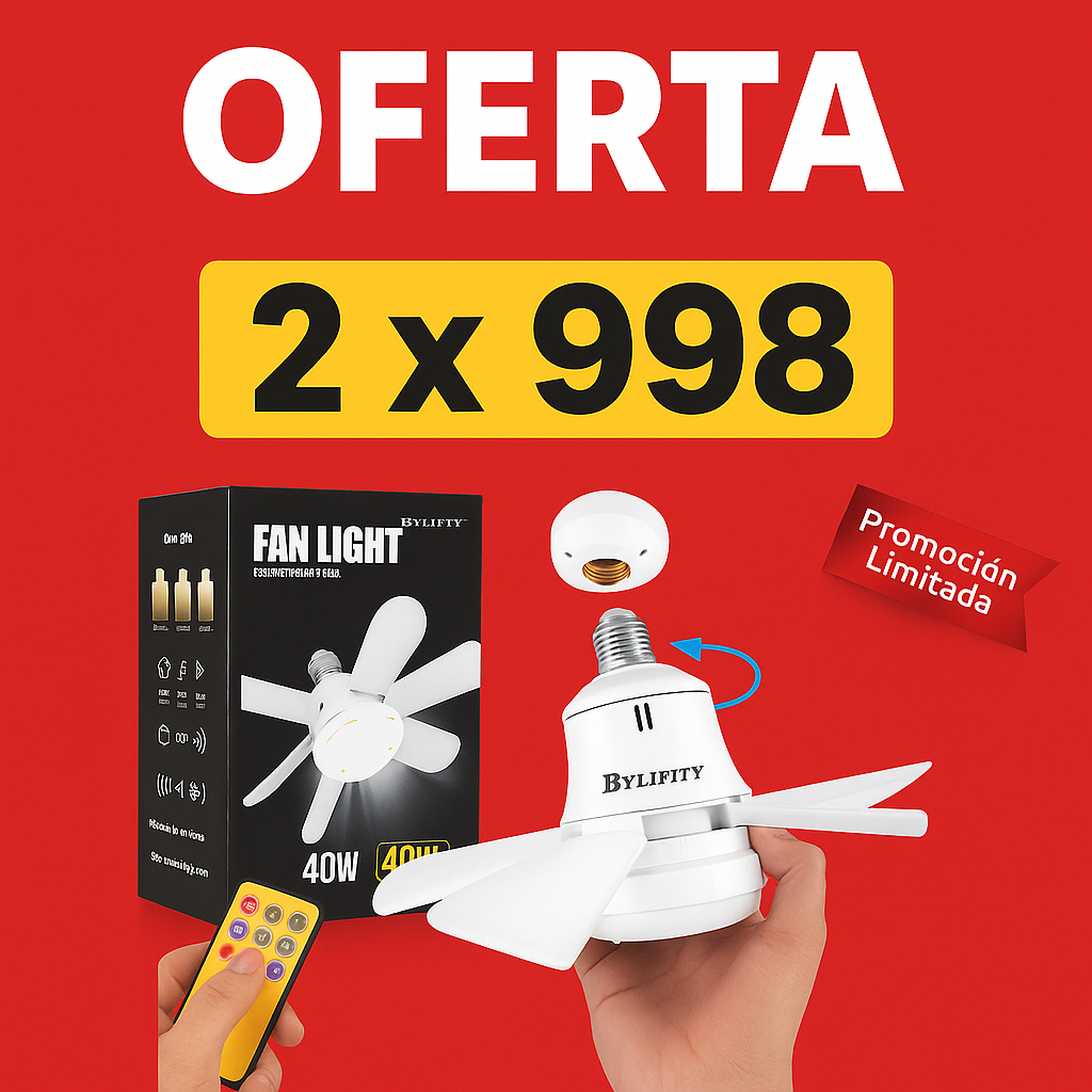 ✨ Lámpara-Ventilador LED 2-en-1 con Control Remoto 💨💡