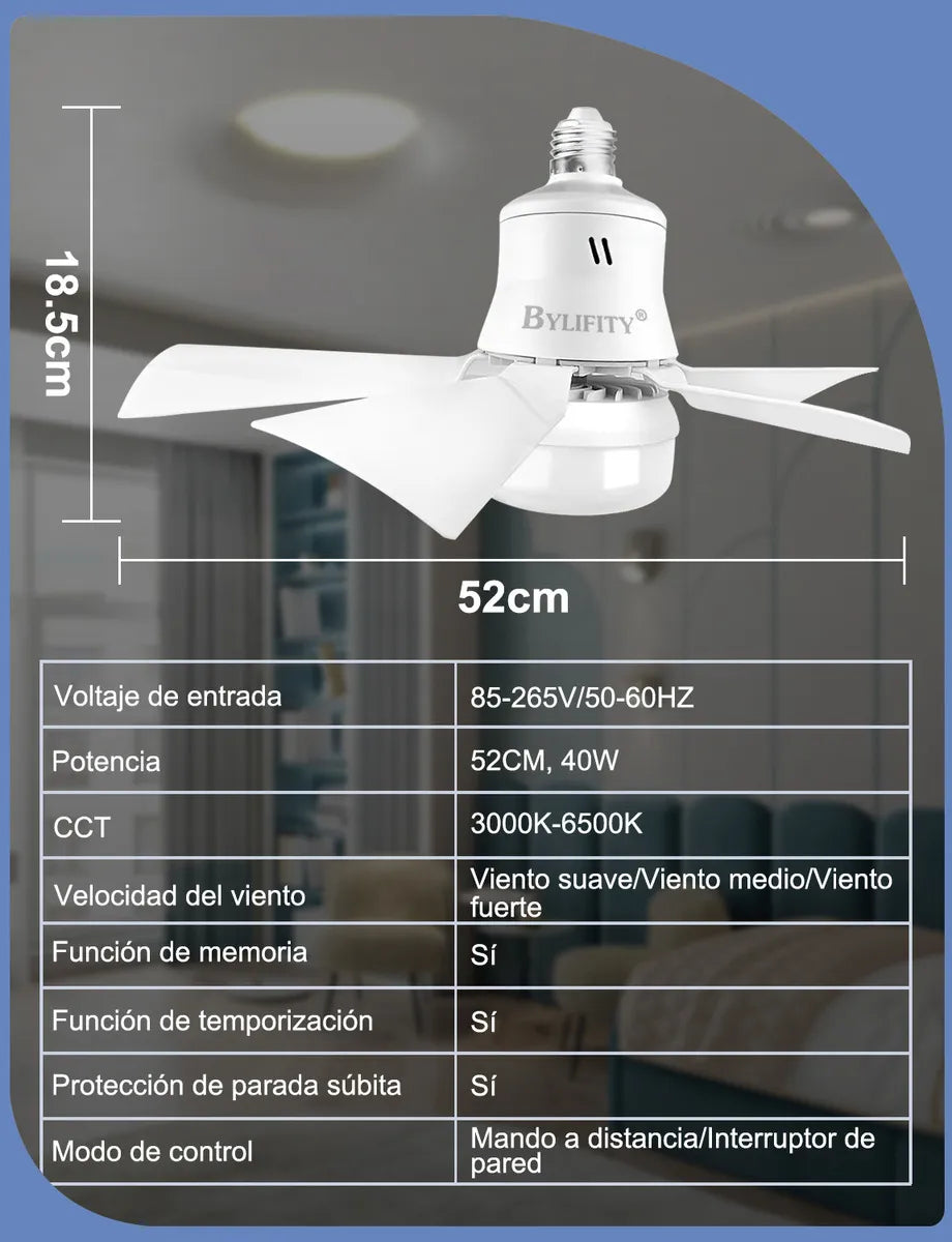 ✨ Lámpara-Ventilador LED 2-en-1 con Control Remoto 💨💡