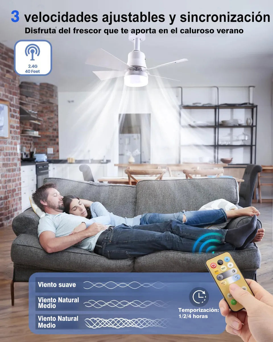 ✨ Lámpara-Ventilador LED 2-en-1 con Control Remoto 💨💡