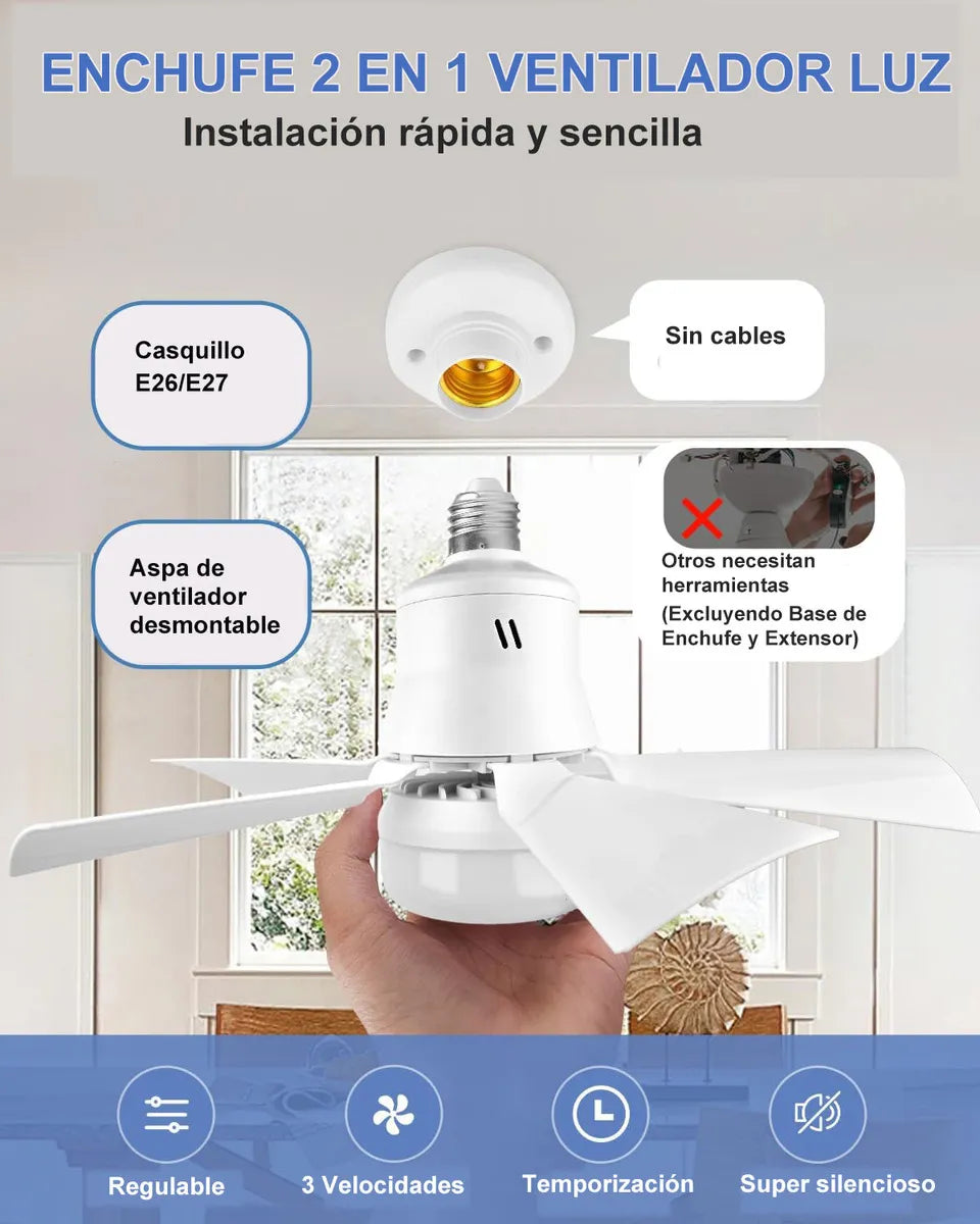 ✨ Lámpara-Ventilador LED 2-en-1 con Control Remoto 💨💡