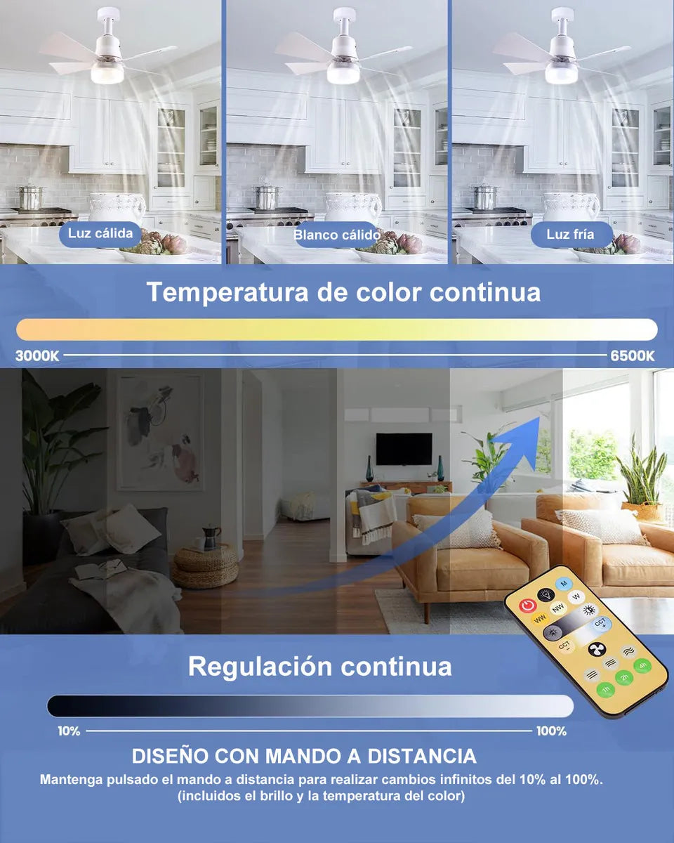✨ Lámpara-Ventilador LED 2-en-1 con Control Remoto 💨💡