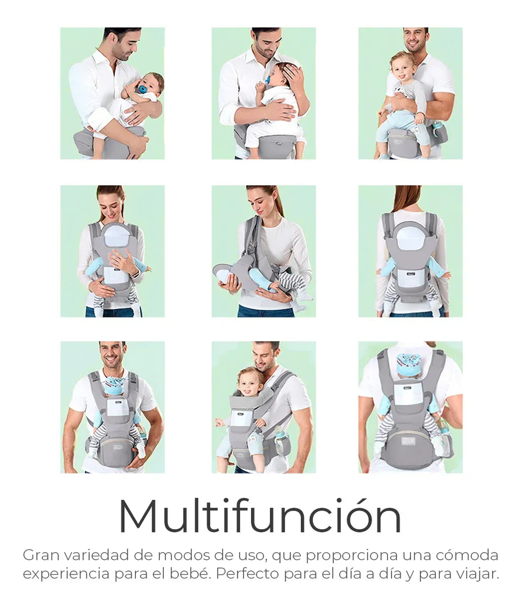 💪 Cangurera Portabebés 6 en 1 – Soporte, Seguridad y Libertad en Cada Paso