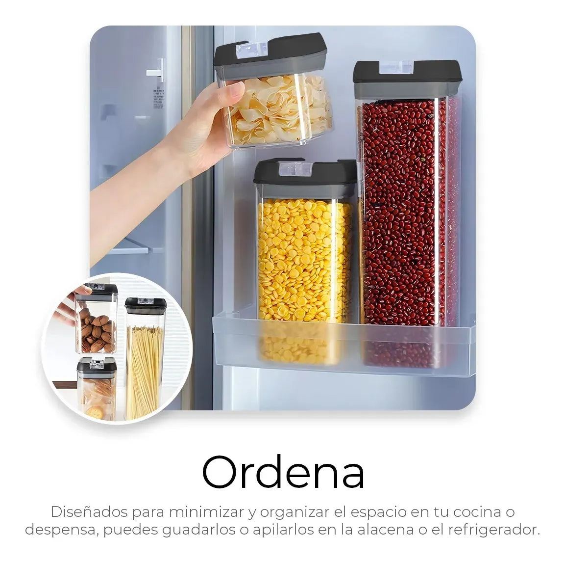 Set de 7 Recipientes Herméticos de Cocina – Organiza, Conserva y Ahorra Espacio