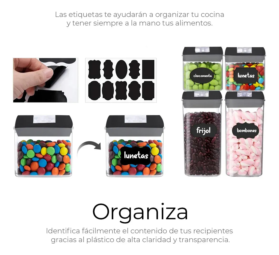 Set de 7 Recipientes Herméticos de Cocina – Organiza, Conserva y Ahorra Espacio