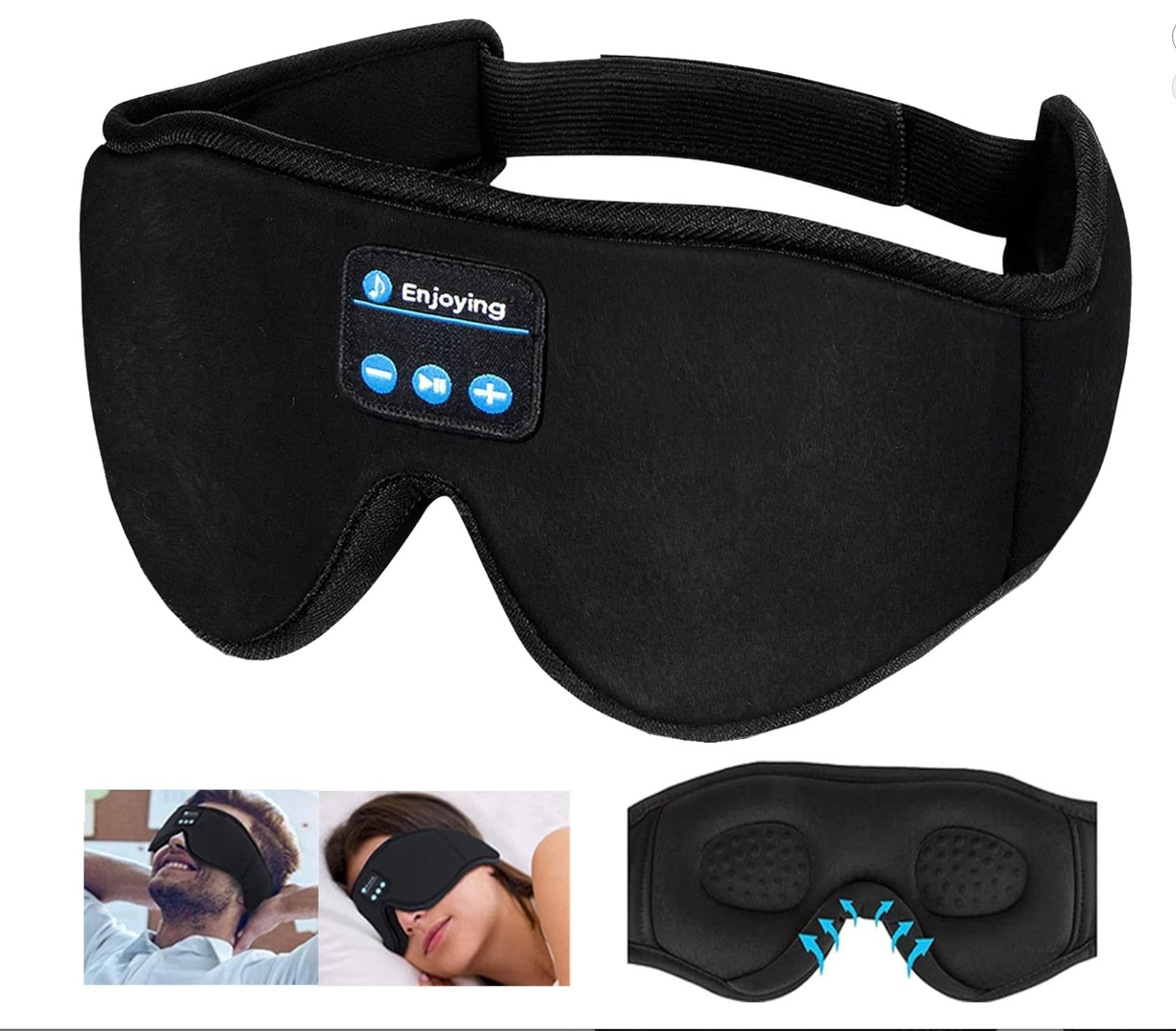 Antifaz con Audífonos Bluetooth Ultrafinos - Duerme Más Rápido