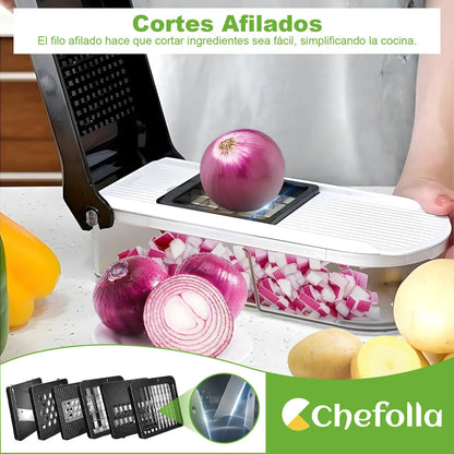 Rallador Multifuncional Chefolla 10 en 1 – Corta, rebana y protege tus manos
