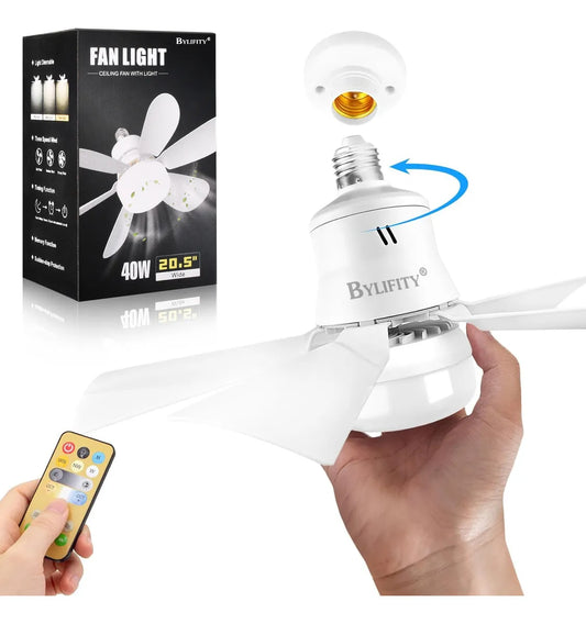✨ Lámpara-Ventilador LED 2-en-1 con Control Remoto 💨💡