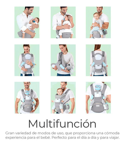💪 Cangurera Portabebés 6 en 1 – Soporte, Seguridad y Libertad en Cada Paso