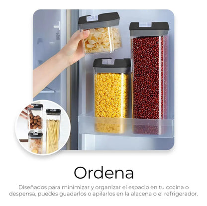 Set de 7 Recipientes Herméticos de Cocina – Organiza, Conserva y Ahorra Espacio