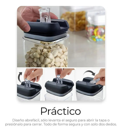 Set de 7 Recipientes Herméticos de Cocina – Organiza, Conserva y Ahorra Espacio