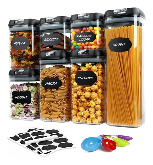 Set de 7 Recipientes Herméticos de Cocina – Organiza, Conserva y Ahorra Espacio